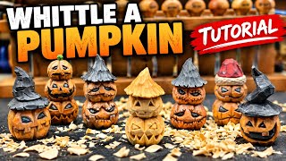 How to Whittle a Pumpkin 🎃 | Step-by-Step Wood Carving Tutorial