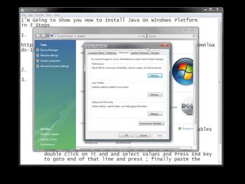 Setting Up Java On Windows 7 , Vista (Set up Environment Variables for Java)