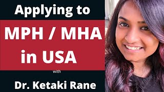 Applying for Masters in Public Health Administration programs in USA