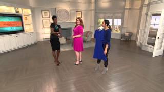 Susan Graver Liquid Knit Regular Dress w/ Banded Split Elbow Sleeves with Gabrielle Kerr