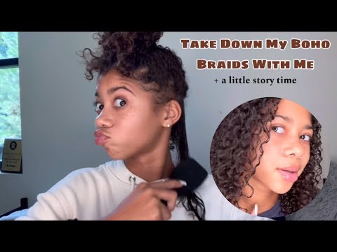 Take Down My Boho Braids With Me + a lil story time 😬💕 #bohobraids #storytime