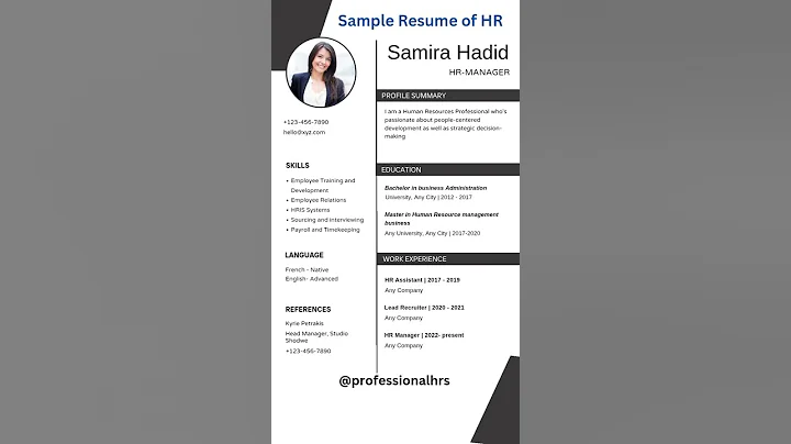 sample Resume of HR | HR Resume  #hrresume #resumeHR