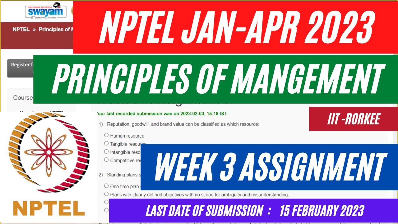 principles of construction management nptel assignment answers