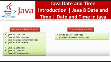 Java Date and Time Introduction | Java 8 Date and Time | Date and Time in java