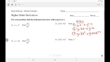 Kuta Software - Calculus: Higher Order Derivatives | IngWan Steiner
