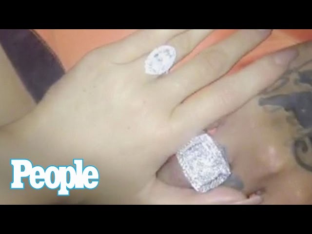 Kylie Jenner and pals show off diamond rings on…