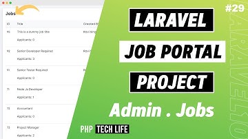 Laravel 10 Job Portal Project | #29  Admin - Jobs | PHP Tech Life Hindi