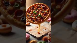 Watch Pizza and Donut Transform into a Donut Made of Pizza! #animotion #pizza #donuts