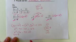 Algebra 2 - Big Ideas 7.5 - Solving Rational Equations