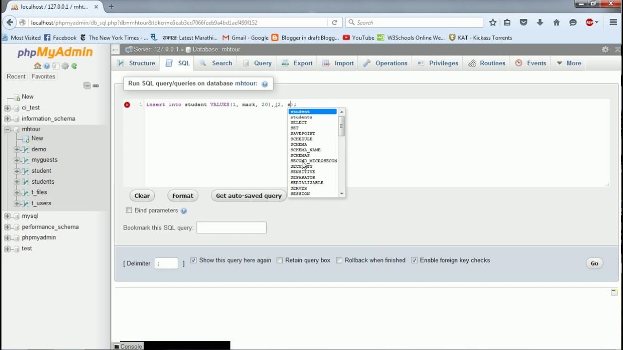 Insert data into MySql using phpMyAdmin - YouTube