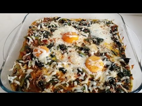 Kıymalı Ispanaklı Yumurta 10 Dakikada Hazır / Pratik Yemek Tarifleri