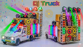 Mini Dj Truck Setup | how to make mini dj setup with cardboard making dj setup at home | dj light