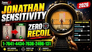 JONATHAN NEW 2026 SENSITIVITY CODE 😱 ZERO RECOIL + 100% HEADSHOT BGMI