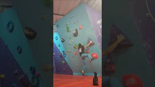Follow for more. Big span on this green boulder#climbing #shorts #gym #bouldering #dog #foryou