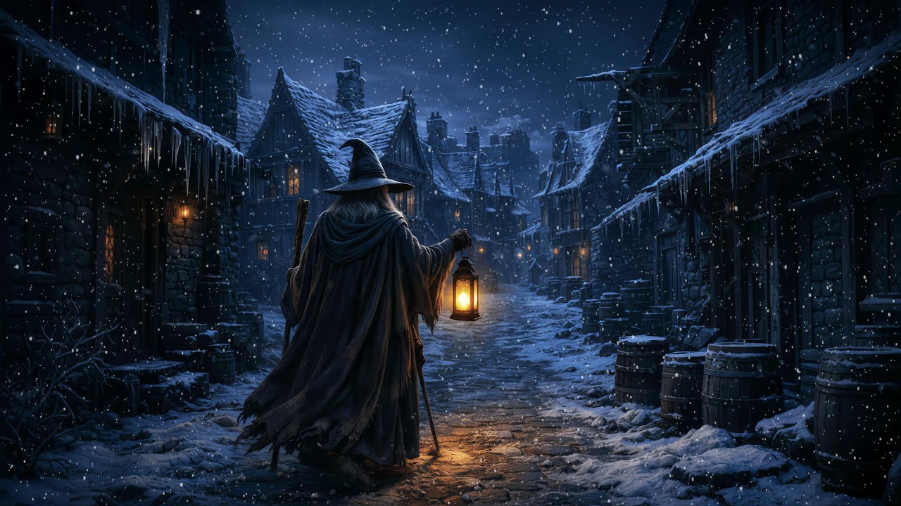 Walking Home on a Snowy Night | Medieval Fantasy Music & Winter Ambience for Study
