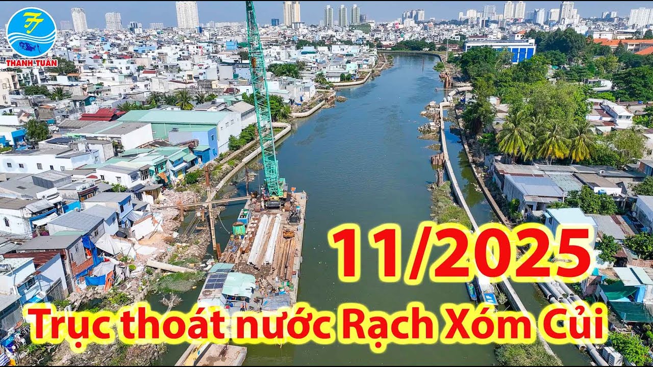 Nạo vét trục thoát nước Rạch Xóm Củi
