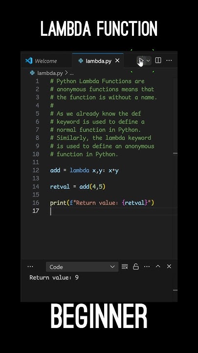 Python Tutorial - Anonymous Lambda function usage. #python #beginner # ...