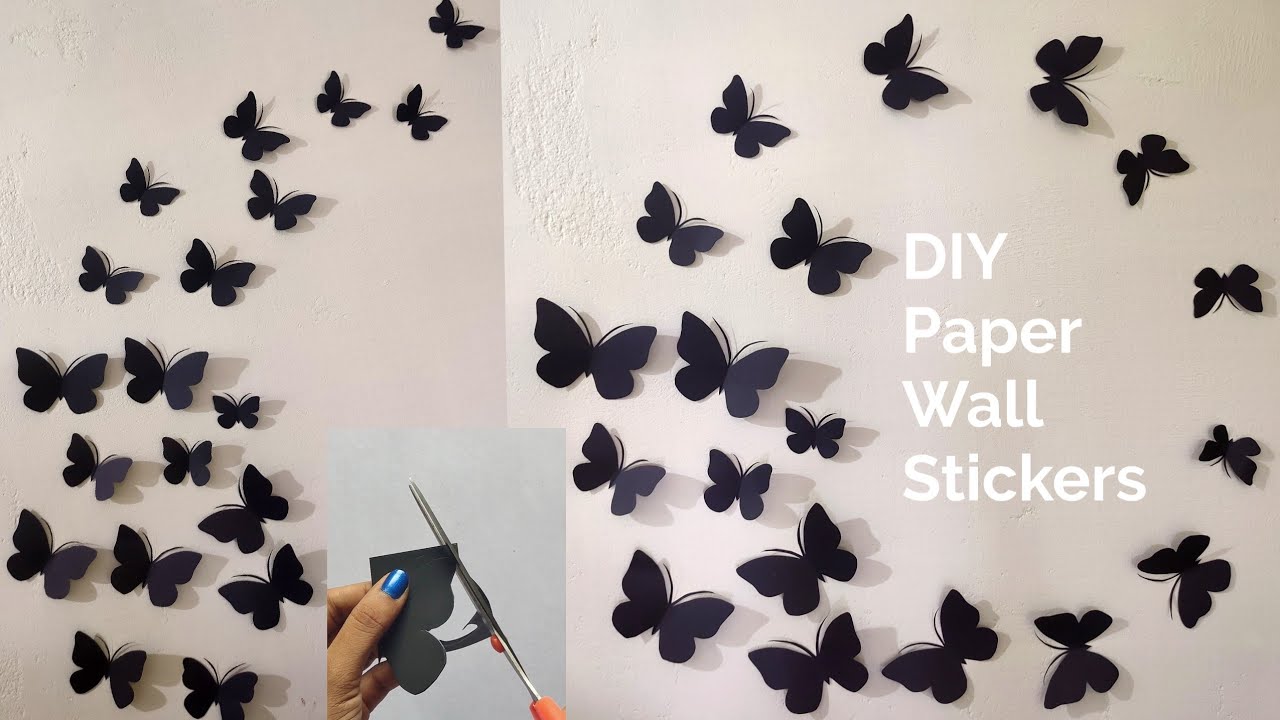 Easy Paper Butterfly wall decoration/diy butterfly wall decoration