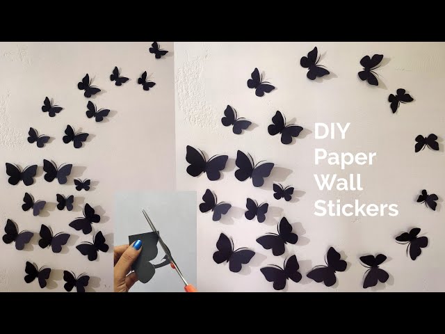Easy Paper Butterfly wall decoration/diy butterfly wall decoration ideas 