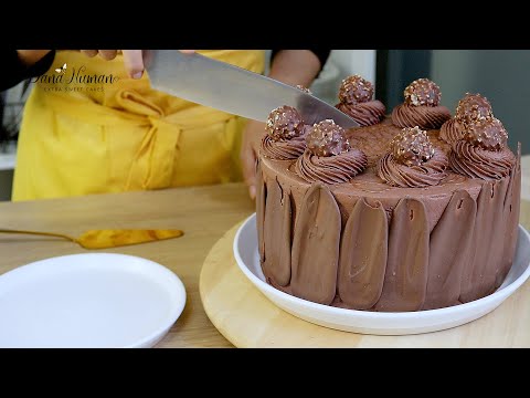 للمبتدئين كيكة الشوكولاته بالكريما المخفوقة من الصفر في المنزل ديكور الشوكولاته البسيط