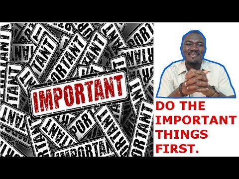 SUNDAY TALK #7 (DO THE IMPORTANT THINGS FIRST) - YouTube
