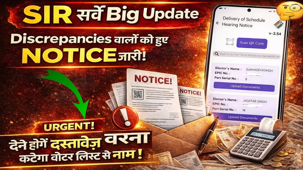 SIR सर्वे Big Update 2026 | Discrepancies वालों को Notice जारी | वोटर लिस्ट से नाम कटेगा ?