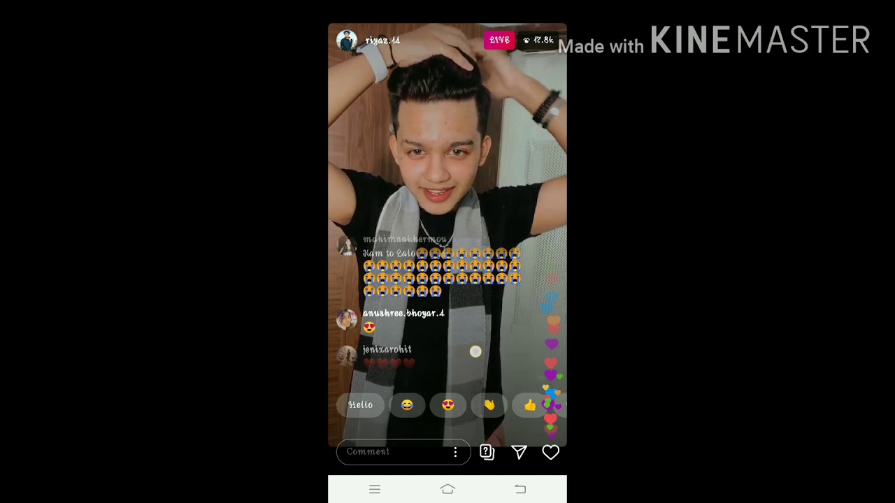 Riyaz aly live video said all favourites movie ,food,actor,etc.