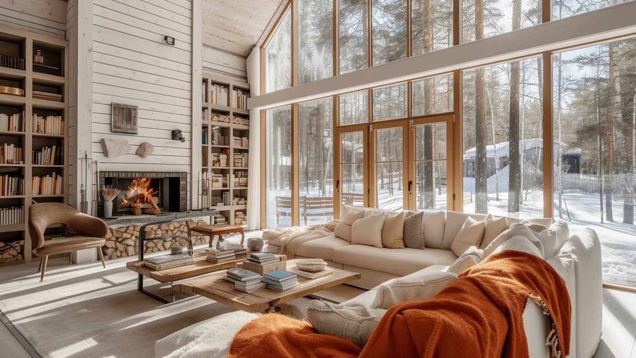 Winter Vibes ASMR | Cozy Cabin Ambience Snowstorm | Howling Wind and ...