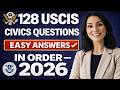 🦅 128 USCIS Civics Questions for U.S. Citizenship Interview 2026 -In Order &amp; Easy Answers