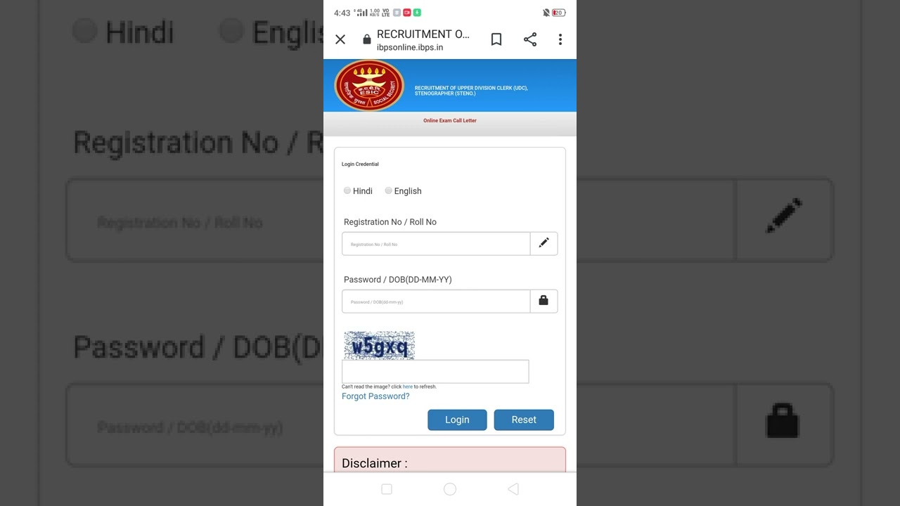 ESIC udc & steno  admit card out 2022 