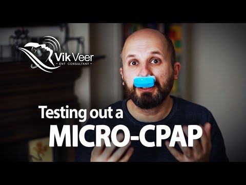 수면 외과 의사가 MicroCPAP / 방송 장치를 테스트합니다.