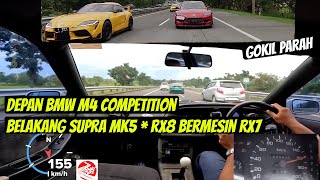 saat mesin supra mk4 run bareng supra mk5 ditempel ama bmw m4 competition dan Mazda rx8 bermesin rx7