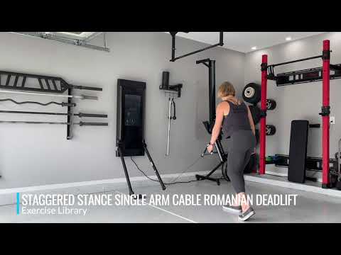 Staggered Stance Single Arm Cable Romanian Deadlift