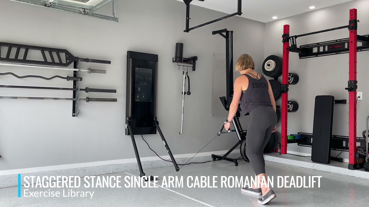 Staggered Stance Single Arm Cable Romanian Deadlift - YouTube