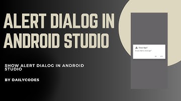 Alert Dialog in Android | Android Studio | Android App Development | Java