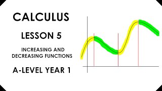 Increasing and Decreasing Functions - Calculus Lesson 5 (A-LEVEL Y1)