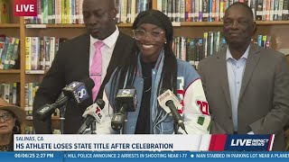 California high school sprinter STRIPPED of championship over celebration
