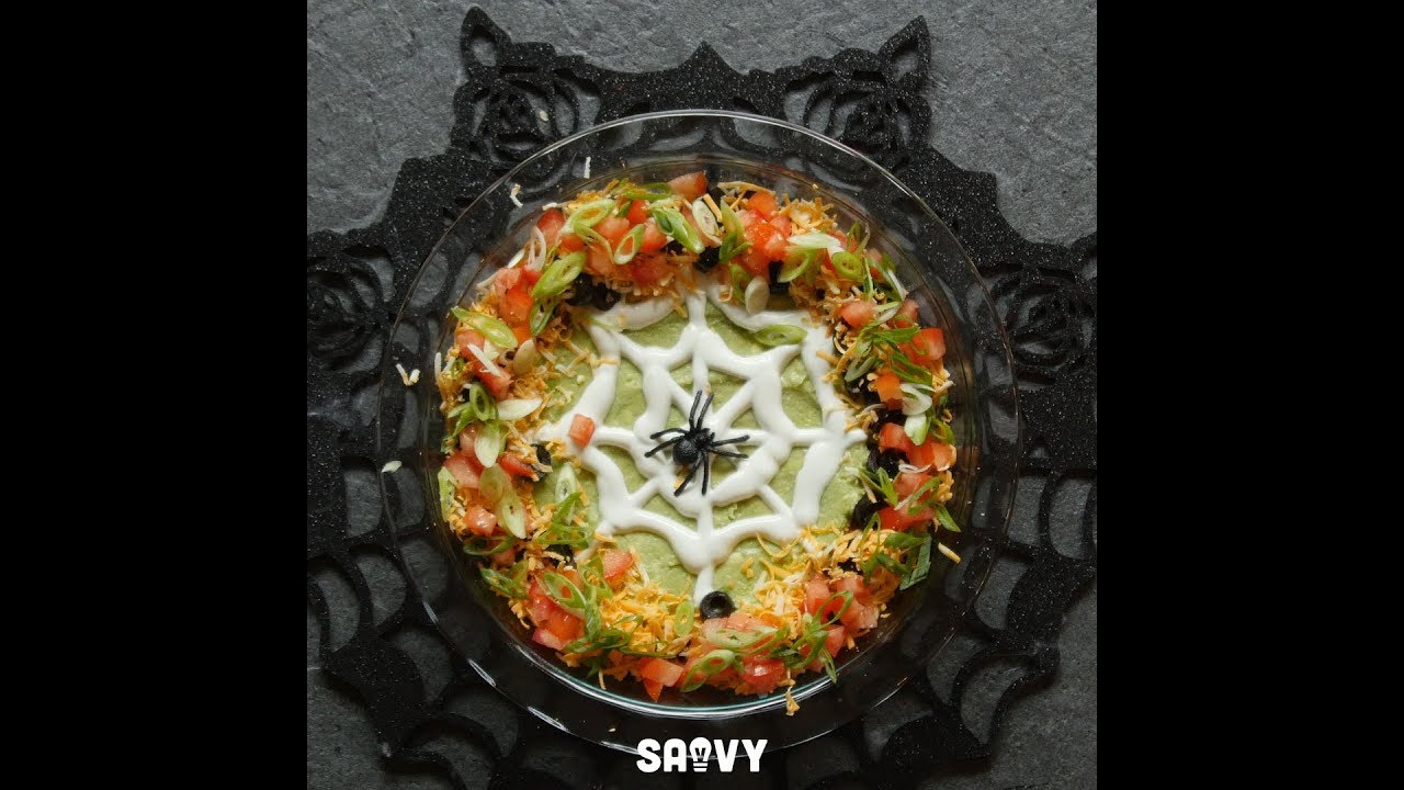 Spooky Spiderweb Taco Dip