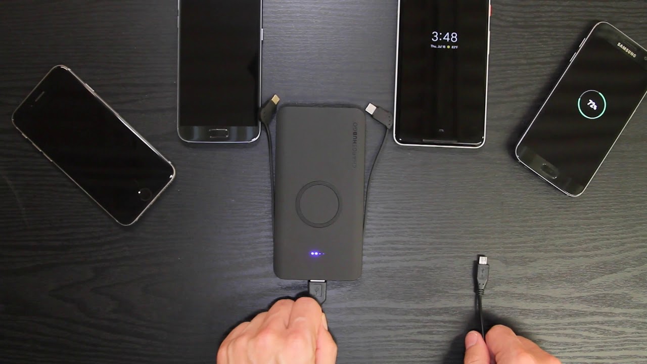 ChargeHubGO+ // Wireless Power Bank // Black video thumbnail