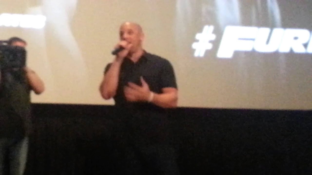 Vin Diesel surprised fans at Furious 7 screening in Hollywood.