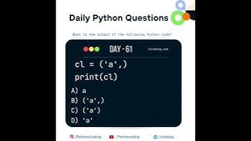 Python Coding challenge - Day 61 | What is the output of the following Python code?  #pythoncode