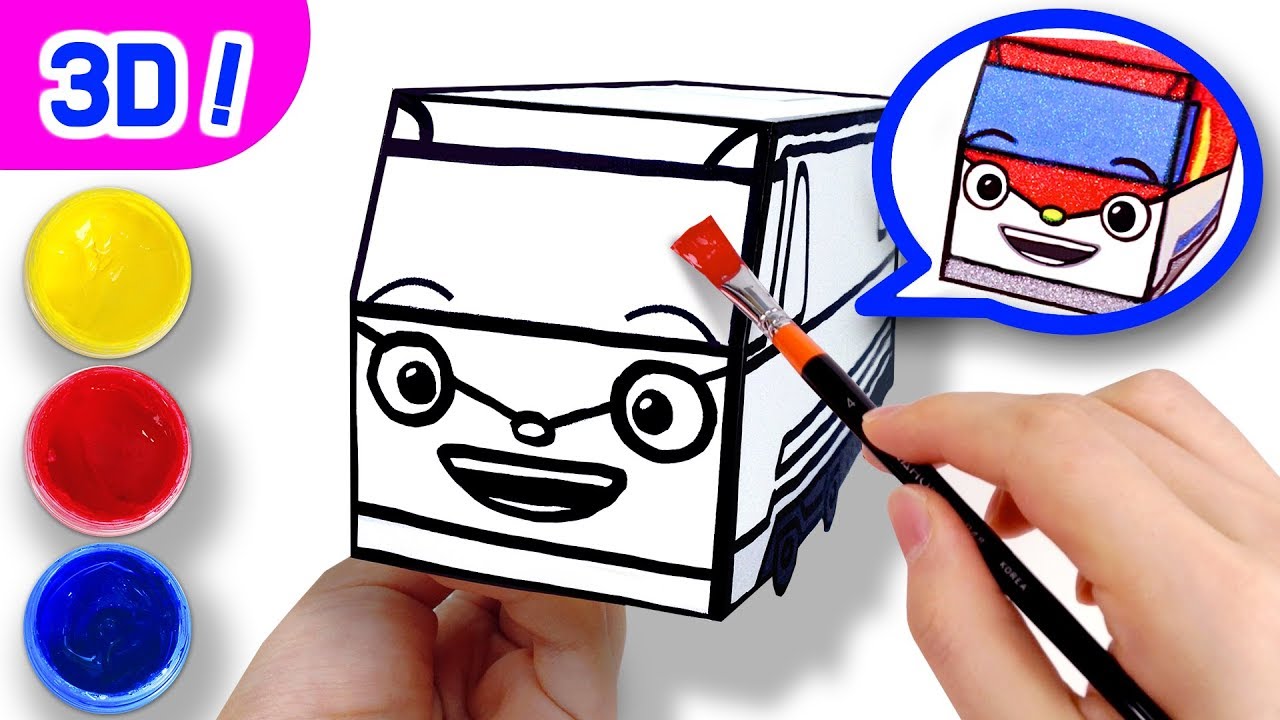 3d coloring titipo titipo l coloring tutorial l tayo paper craft l titipo titipo youtube