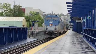 (Northbound) Amtrak 14 departs the Tacoma Dome Station.