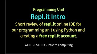 csc103 Replit Intro