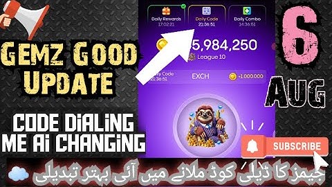 6 August Gemz New updates| 6 August Gemz New Daily Code #gemz #gemzdailycode #combochallenge