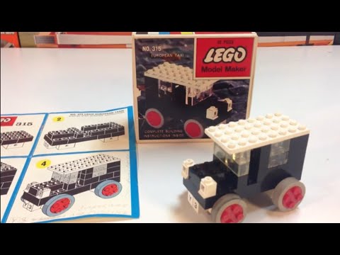 YouTube thumbnail: LEGO Samsonite 315 European Taxi Model Maker set from 1963 vintage!