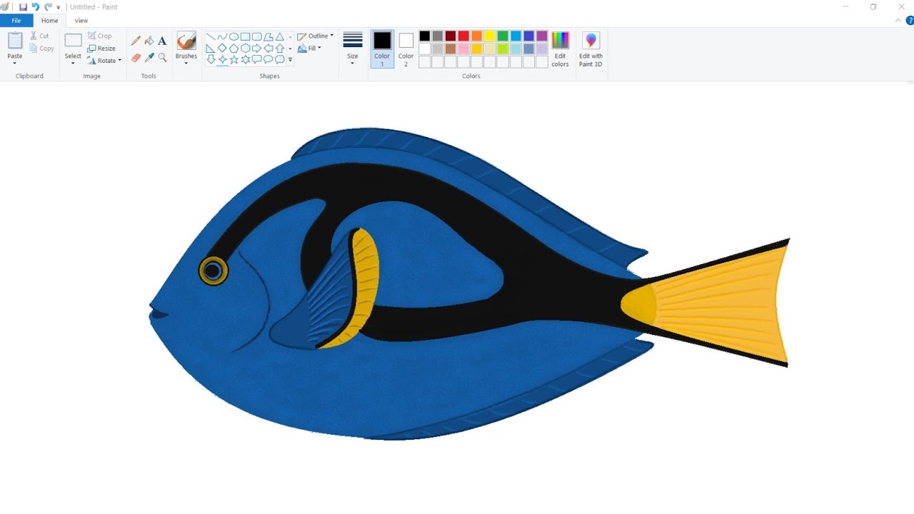 Fish Drawing In Computer How to draw a Beautiful Fish step by step | Fish Drawing on computer ...