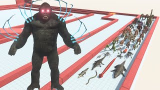 ESCAPE FROM MUTANT GORO VS THERIZINOSAURUS FROM T-REX - Animal Revolt Battle Simulator Gameplay