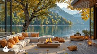 Slow Morning Jazz For Up Mood | Soft Jazz In Tranquil Lakeside Cabin Ambience For Relaxing Mood