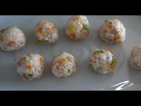맛있는 야채 어린이용 주먹밥 만들기 #29 Making rice balls